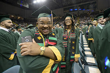 photo of graduates at commencement