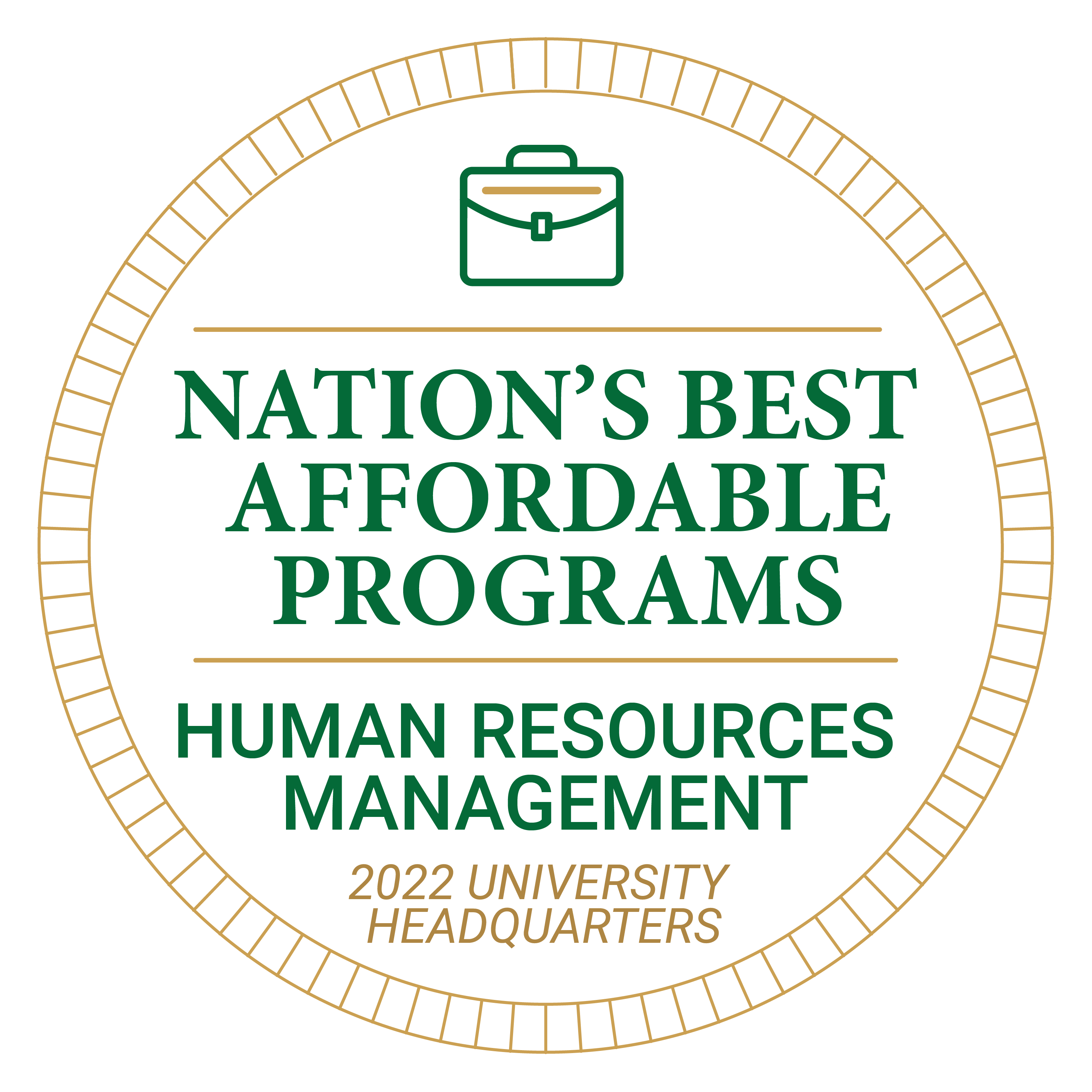 2022 University Headquarters Nation's Best Affordable programs Human Resource Management