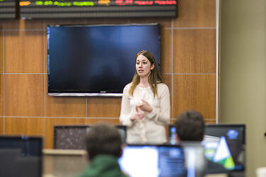 photo of students giving a presentation