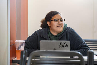photo of a student in a class