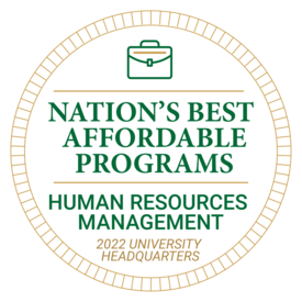 2022 University Headquarters Nation's Best Affordable programs Human Resource Management