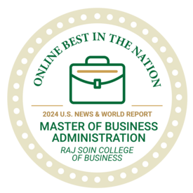 Raj Soin College of Business MBA voted online best in nation 2024 US News and World Report
